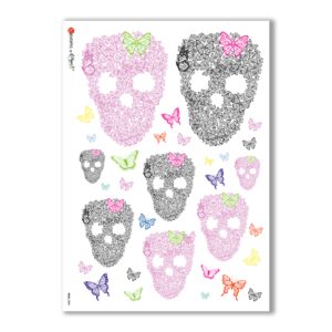 SKULL-0006. Papel de Arroz cráneos para decoupage.