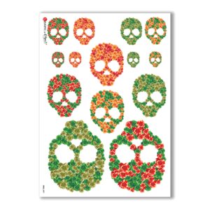 SKULL-0007. Papel de Arroz cráneos para decoupage.