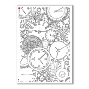 TIME-0004. Papel de Arroz relojes para decoupage.