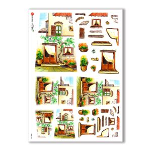 TILES-0004. Papel de Arroz azulejos para decoupage.