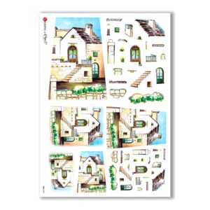 TILES-0008. Papel de Arroz azulejos para decoupage.