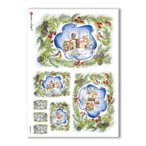 CHRISTMAS-0105. Papel de Arroz Navidad para decoupage.