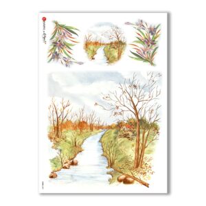 VIEWS-0081. Papel de Arroz paisajes para decoupage.