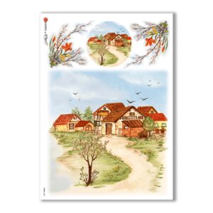 VIEWS-0083. Papel de Arroz paisajes para decoupage.