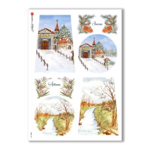 VIEWS-0087. Papel de Arroz paisajes para decoupage.
