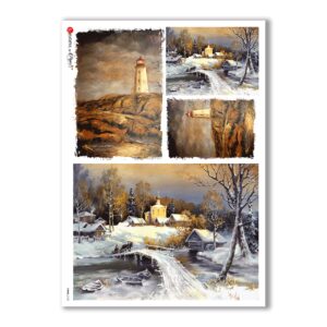 VIEWS-0105. Papel de Arroz paisajes para decoupage.
