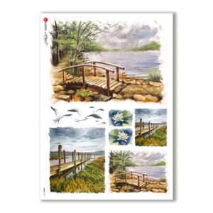 VIEWS-0107. Papel de Arroz paisajes para decoupage.