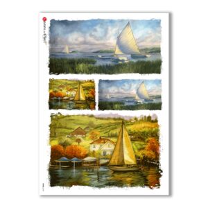 VIEWS-0109. Papel de Arroz paisajes para decoupage.