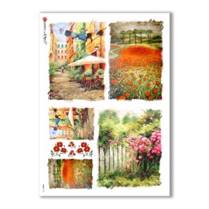 VIEWS-0113. Papel de Arroz paisajes para decoupage.