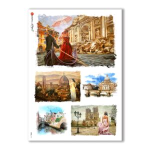 VIEWS-0114. Papel de Arroz paisajes para decoupage.