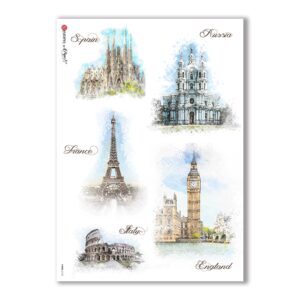 VIEWS-0123. Papel de Arroz paisajes para decoupage.