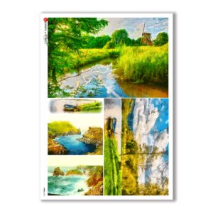 VIEWS-0134 Papel de Arroz paisajes para decoupage.