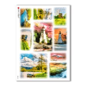 VIEWS-0135. Papel de Arroz paisajes para decoupage.