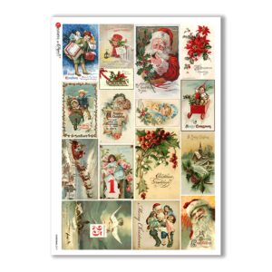 CHRISTMAS-0279. Papel de Arroz Navidad victoriano para decoupage.