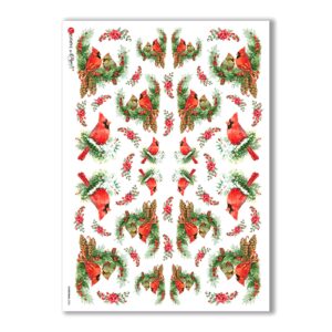 CHRISTMAS-0282. Papel de Arroz Navidad victoriano para decoupage.
