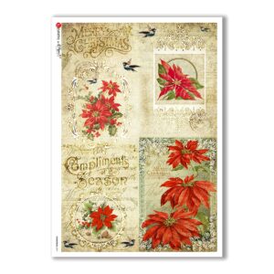 CHRISTMAS-0291. Papel de Arroz Navidad victoriano para decoupage.