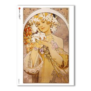 NOUVEAU-0009. Papel de Arroz art nouveau para decoupage.