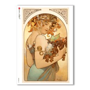 NOUVEAU-0010. Papel de Arroz art nouveau para decoupage.