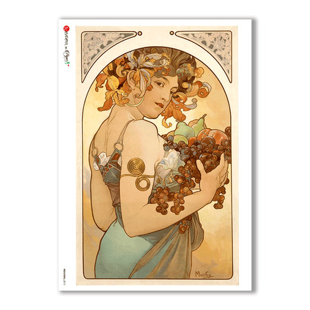 NOUVEAU-0010. Papel de Arroz art nouveau para decoupage.