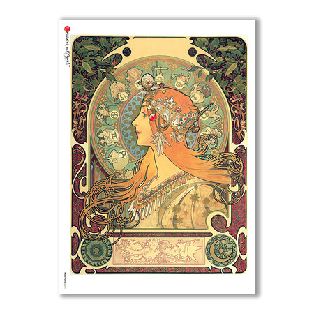 NOUVEAU-0011. Papel de Arroz art nouveau para decoupage.