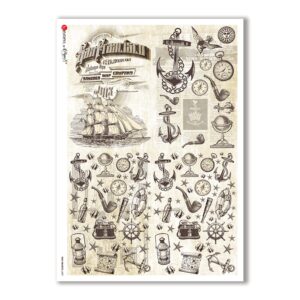 OLD OBJECTS-0009. Papel de Arroz objetos antiguos para decoupage.