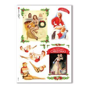 PINUP-0019. Papel de Arroz pin-up para decoupage.