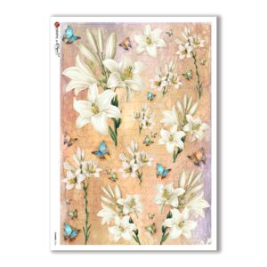 FLOWERS-0326. Papel de Arroz victoriano flores para decoupage.