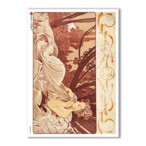 NOUVEAU-0014. Papel de Arroz art nouveau para decoupage.