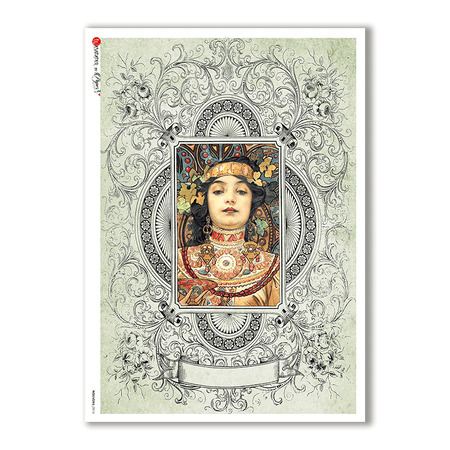 NOUVEAU-0016. Papel de Arroz art nouveau para decoupage.