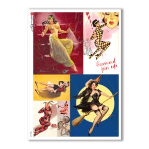 PINUP-0022. Papel de Arroz pin-up para decoupage.