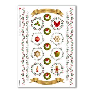 CHRISTMAS-0300. Papel de Arroz Navidad victoriano para decoupage.