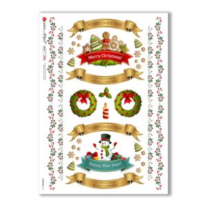 CHRISTMAS-0301. Papel de Arroz Navidad victoriano para decoupage.