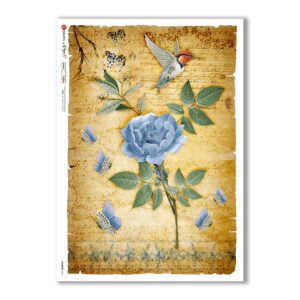 FLOWERS-0341. Papel de Arroz flores para decoupage.