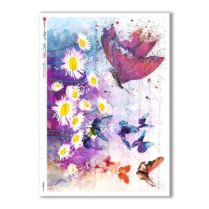 FLOWERS-0345. Papel de Arroz flores para decoupage.