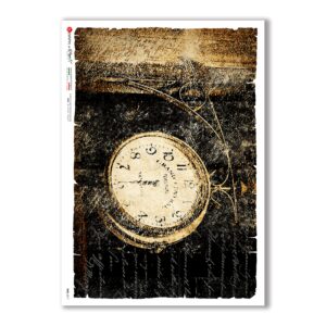 TIME-0017. Papel de Arroz relojes para decoupage.