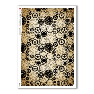 TIME-0018. Papel de Arroz relojes para decoupage.