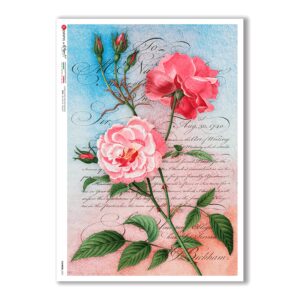 FLOWERS-0351. Papel de Arroz flores para decoupage.