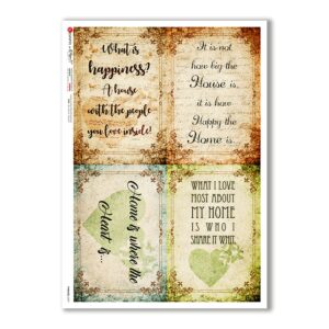 PHRASES-0029-UK. Papel de Arroz frases para decoupage.