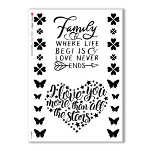 PHRASES-0030-UK. Papel de Arroz frases para decoupage.