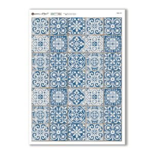 TILES-0037. Papel de Arroz azulejos para decoupage.