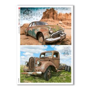 VEHICLES-0034. Papel de Arroz vehículos para decoupage.