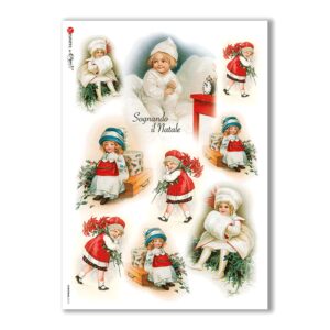 CHRISTMAS-0210. Papel de Arroz Navidad victoriano para decoupage.