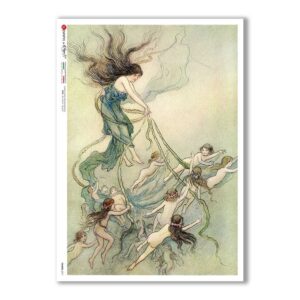 FAIRIES-0071. Papel de Arroz hadas para decoupage.