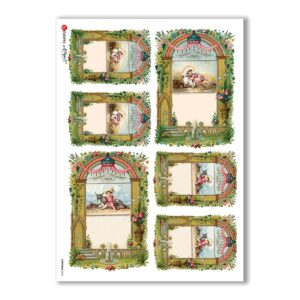 CHRISTMAS-0213. Papel de Arroz Navidad victoriano para decoupage.
