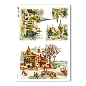 CHRISTMAS-0215. Papel de Arroz Navidad victoriano para decoupage.