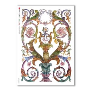 GROTTESCHE-0007. Papel de Arroz grotesca para decoupage.