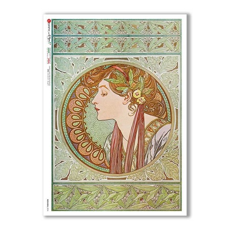 NOUVEAU-0024. Papel de Arroz art nouveau para decoupage.