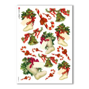 CHRISTMAS-0217. Papel de Arroz Navidad victoriano para decoupage.