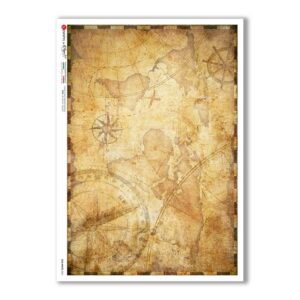 OLD-MAPS-0041. Papel de Arroz mapas antiguos para decoupage.