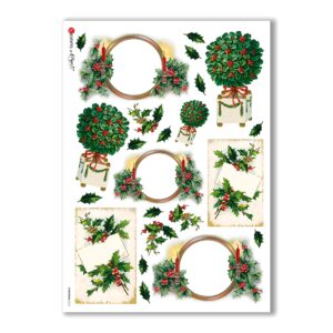CHRISTMAS-0218. Papel de Arroz Navidad victoriano para decoupage.